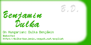 benjamin dulka business card