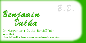 benjamin dulka business card